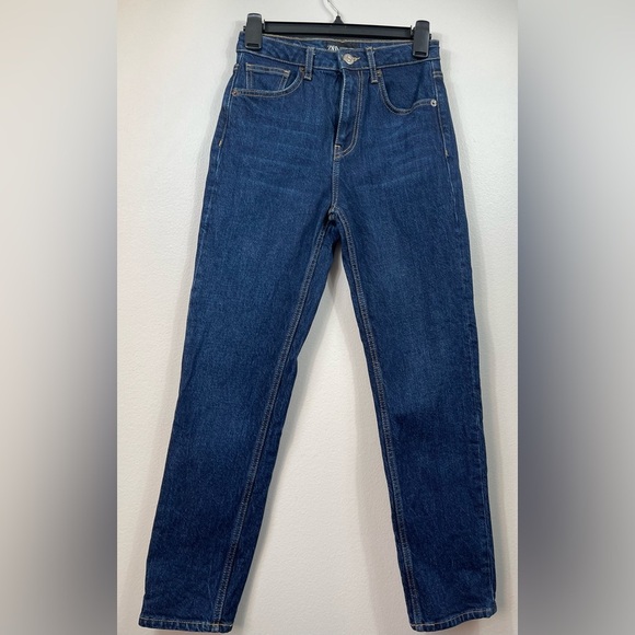 Zara Blue Denim Jeans Classical Size 2 - Picture 1 of 13